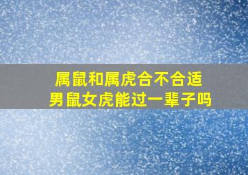 属鼠和属虎合不合适 男鼠女虎能过一辈子吗